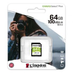 KINGSTON CANVAS SELECT PLUS SDXC 64GB CLASS 10 UHS-I U1 V10 100/10 MB/S