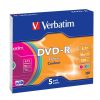 Verbatim DVD-R 16X COLOUR SLIM TOKBAN (5) vsrls  olcs Verbatim DVD-R 16X COLOUR SLIM TOKBAN (5)